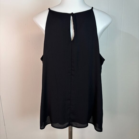 Maurices Tank Top Large Black Lattice Halter Neck Camisole Women's - Picture 5 of 8